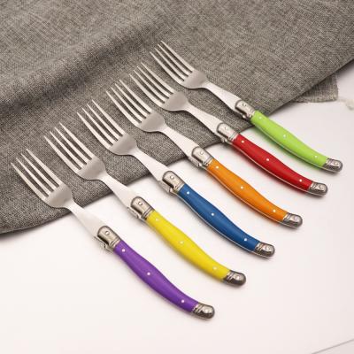 China Flesh Slicing 6 Knife Steak Knife And Fork Dish Set Household Stainless Steel Western Dining Utensils Set for sale