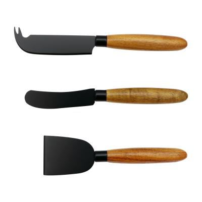 China Sustainable New Arrival 3pcs Stainless Steel Cheese Tools Cheese Knife With Wooden Handle for sale