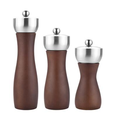 China Shoppingsun Traditional Wooden Salt and Pepper Mills Ceramic Adjustable Coarseness 5