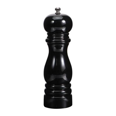 China 7 inch Viable Adjustable Multifunctional Wooden Manual Pepper Mills With Black Color Solid Wood Salt and Pepper Grinder Kitchen for sale