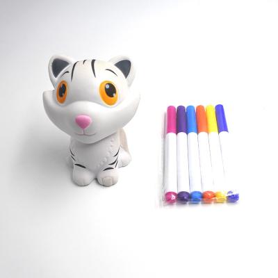 China New DIY Squishy Set Water Soluble Colorful Markers Tiger Drawing Slow Rising 3D Pencil Painting Kit for sale