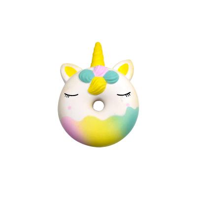 China Cream Scented Uni-Donut Squshie PU Foam Unicorn Donut Slow Rising Squishy for sale