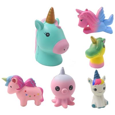 China Slow Rising & Yiwu Factory Soft Custom Scented PU Unicorn Jumbo Toys Slow Rising Squishy Set for sale