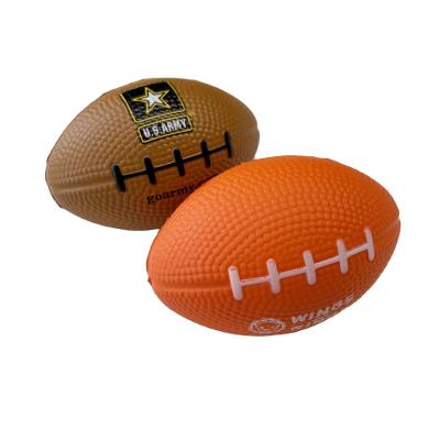 China Foam 85mm Long Big Soft Stress Ball Custom Toy American Football PU Shape Logo/Color Anxiety Relief Toy for sale