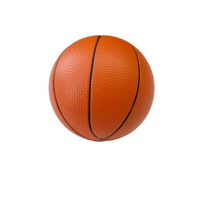 China Custom Logo Basketball Shape PU Foam 88mm Big Stress Ball / Color Trigger Toy Hard Hand Feel for sale