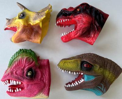 China Popular TPR Dinosaur Rubber Realistic Hand Puppet TPR Toy Role Play For Adult And Kid Hand Puppet for sale