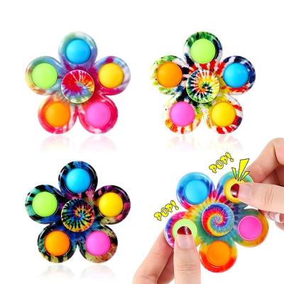 China Colorful Pop Bubble Rainbow Color Push Popper Dimple Spinner UV Paint Toys For Kids Adults for sale