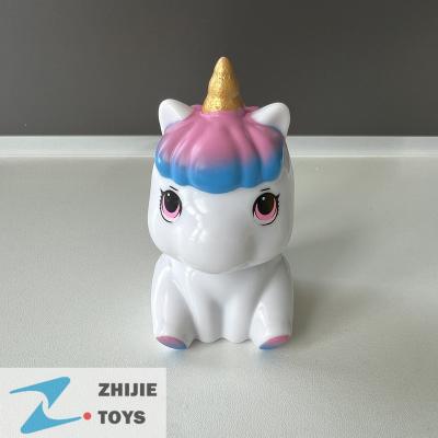 China New arrival display /decoration ABS copyright unicorn display toy material stretchable head can be turn around extend toy for sale