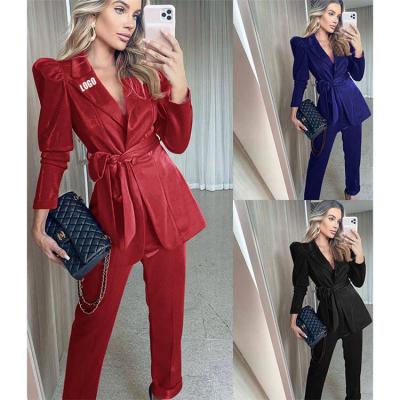 China Wholesale Free Shipping Fashion Satin Casual Silk Pants Outfits Women Breathable Two Piece Set for sale