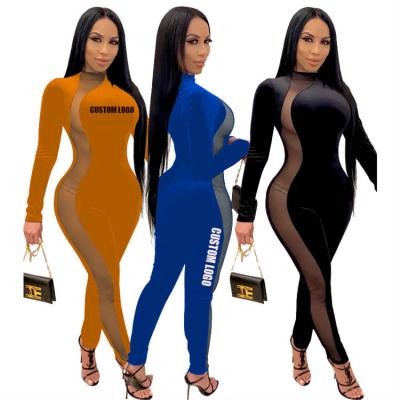 China Breathable High Quality High Neck Gaiters Party Winter Turtle Neck Sportswear Casual Jumpsuit Long Sleeve One Piece Overalls For Woman for sale