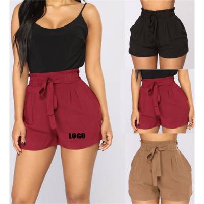 China Summer Women S Breathable Fashion Lace Up Tie Pants Plus Size Casual High Waist Short Pants for sale