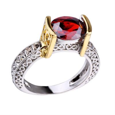 China New Arrival Fashion Ring Sliver Diamond Ruby Ring For Ladies for sale