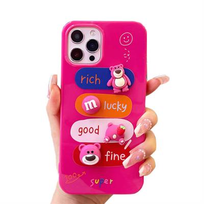 China Hot Anti-fall 3D Cartoon Phone Case TPU Color Cell Phone Case For iPhone 12 Pro Max for sale