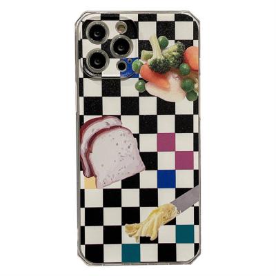 China Simple Anti-drop Food Art Checkerboard Cell Phone Cases For iPhone 12 Max Pro for sale