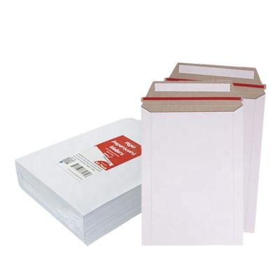 China Custom Printing Delivery Bag 6*8 Inch Eco Friendly Rigid White Cardboard Paper Envelope Mailers Perfect Printing For Shipping for sale