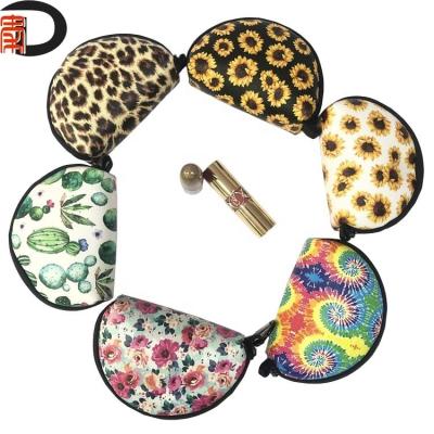 China 2021 Light Custom Mini PU Cosmetic Coin Bag Leather Makeup Pouch With Zipper Around Women Girl Kids Cute Key Chain Coin Purse Bag for sale