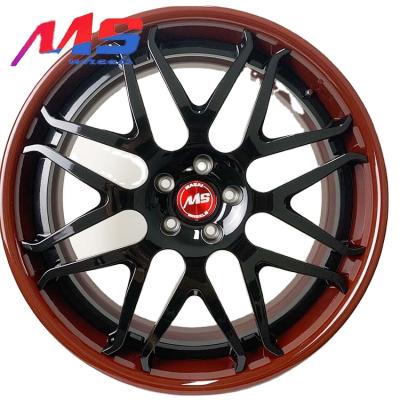 China ALLOY Forged 2 Piece Wheel Cherry Red Color Custom Size Design Forged Alloy Wheel Rims For Car for sale