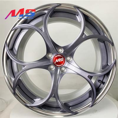 China ALLOY Drawing 2021 New Models Gray T6061 Ash Machine Face Gunmetal Forged Wheels Rim For CAR for sale