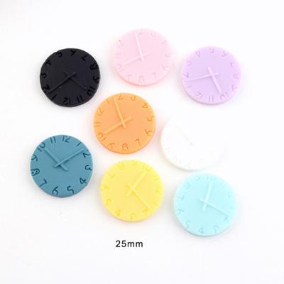 China Worldwide cheap price simulated round clock design flatback resin charms diy accessories decoration for sale