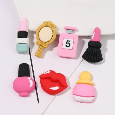 China World Hot Selling Lip Mirror Kiss Series Makeup Resin Cabochon Resin Flat Back Pieces Perfume Cosmetic Design Lip Mirror for sale