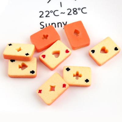 China Yiwu global insheen craft style simulation poker card cookie design flatback resin creative charms for sale