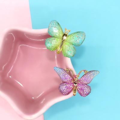 China New Design Global Craft Butterfly Gold Stamp Flat Back Resin Cabochon Earring Pendant Jewelry Making Diy Accessories for sale