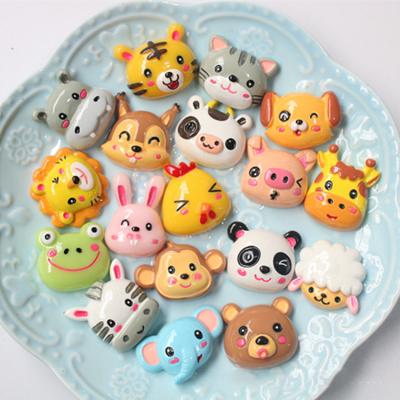 China Yiwu global insheen the main craft cute cartoon mix simulation resin flat back animal cabochons for kids dollhouse play for sale