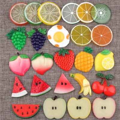 China Global good quality large size fruit design flatback resin cabochon children mud jewelry making accessories for sale