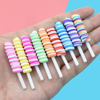 China Hot sell bulk stock craft accessories diy handmade matte effect colored polymer clay lollipop from Europe for sale