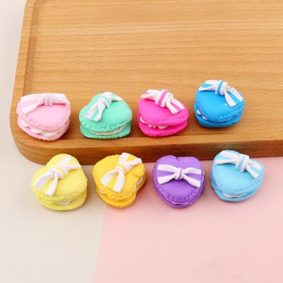 China Beautiful Blue Color 25mm Pink Europe Handmade Craft Heart Macaroon Donut Design Polymer Clay Charm Cabochon for sale