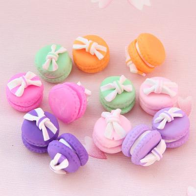 China Europe handmade craft 24mm colored cabochon polymer clay round macaroon flat back miniature donut for sale