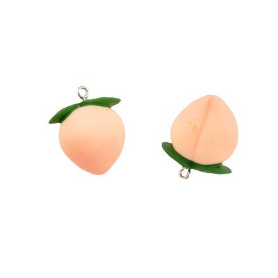 China Europe Cute Simulation Peach Fruit Mold Jewelry Earrings Making Accessories Polymer Clay Charms With Hook for sale