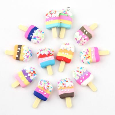 China Europe Yiwu insheen ice cream mixed flat craft simulation clay backpolymer colors stock bulk diy accessories for sale