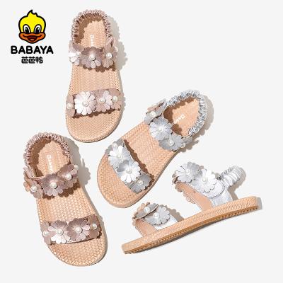 China Flat 36316 HUANQIU BABAYA Cute Little Daisy Flower Type Small Sandals For Kids Girl for sale