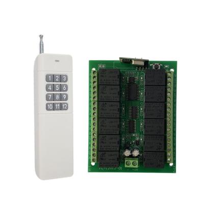 China Durable Dc 12v/24v 315/433mhz Relay RF Controller Multi Channel Switch Receiver Remote Controller for sale