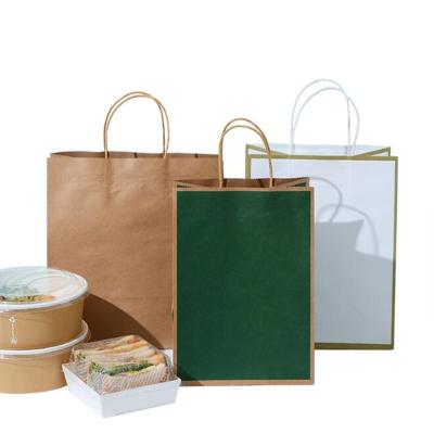 China New Recyclable Recyclable Kraft Paper Bag With Twisted Handle Reusable Shopping Paper Bags Logo Printed for sale