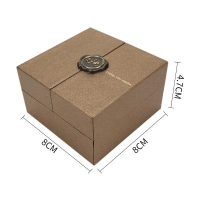 China Large Recyclable Wholesale Leather Velvet Acrylic Round Jewelry Box Pull Out Success Brown Jewelry Box for sale