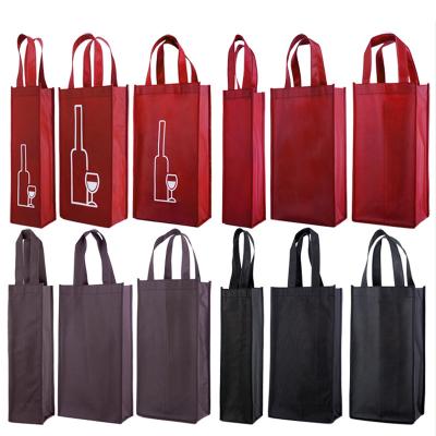 China Reusable Non Woven Wine Handled Wine Bags Custom Wine Promotion Gift Bag Tote Bag for sale