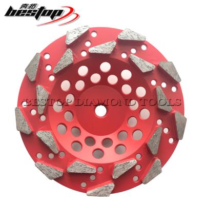 China 7 Inch Concrete and Stone Diamond Tools Grinding Wheel with Diamond Segments Eyedrop for sale