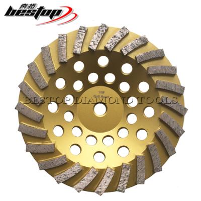 China Concrete and Stone 7 Inch 180mm Concrete and Stone Diamond Cup Grinding Wheels with 24pcs Polishing Segments for sale