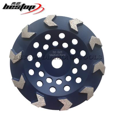 China 7 inch concrete and stone Diamond Grinding Wheels concave for concrete for sale