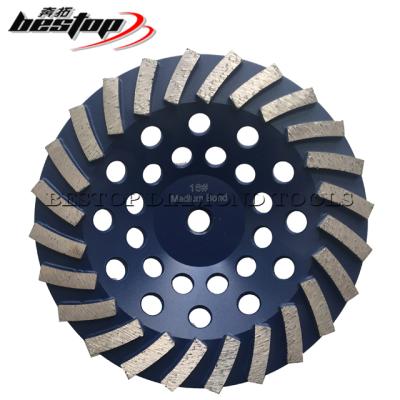 China 7 Inch Turbo Concrete And Stone Segment Diamond Cup Wheel For Concrete Grinding for sale