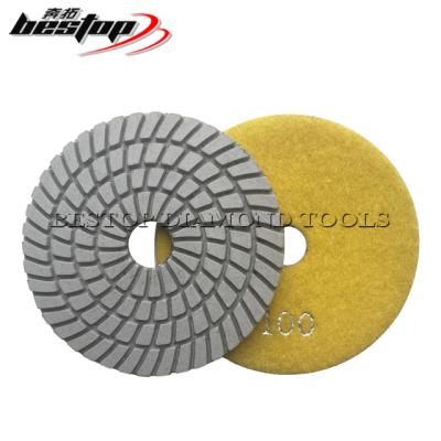 China 4 Inch Wet Resin Bond Stone Polishing Granite And Marbling Diamond Polishing Pad For Stone for sale