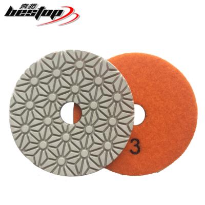 China D100mm 3 Stage Durable Diamond Wet Polishing Pad For Synthetic Stone for sale