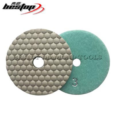 China D100mm 3 Step Stone Polishing Diamond Hand Polishing Pads for Granite and Marble for sale