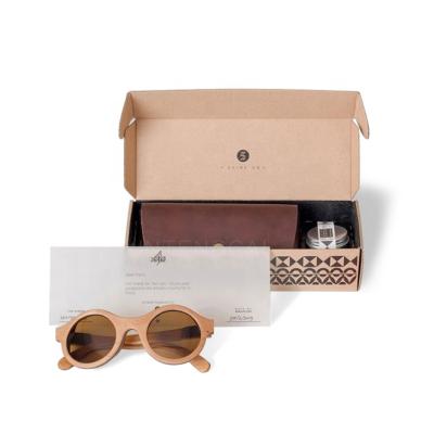 China Recyclable Free Design Flexible Package Sunglasses Packaging Custom Branding Corrugated Box, Sturdy Shipping Shipping Carton For Eyewear for sale