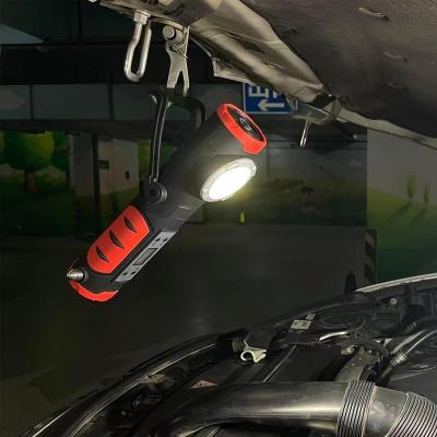 China Multifunctional Rechargeable Hammer/Emergency Air Compressor Work Light/Warning Light/Work Light/Power Bank ZZ-601 with Compressor and Warning Light Emergency Electric Hammer for Car for sale