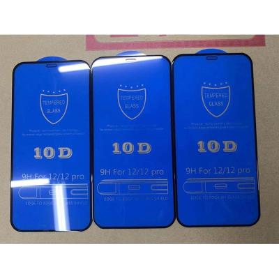 China 10D blue epoxy Anti-scratch quality and safety guaranteed tempered glass mobile phone film 9H for X/XS 9H for 12/12 pro for sale