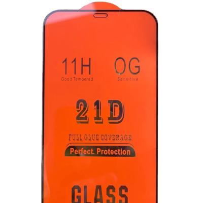 China Top adsorption and exhaust 21D plus full cover tempered glass screen protector for mobile phone full glue cover for sale