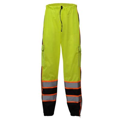 China Black Tear Stripe Safety Mesh Pants Trousers Clothing Hi-Vis Resistant Bottom Work Trousers for sale